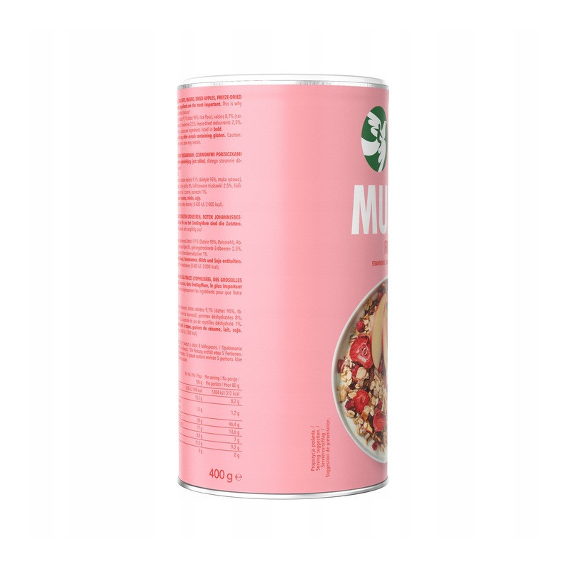 OneDayMore MUSLI OWOCOWE 400g Liofilizowana truskawka i Porzeczka + Jabłko