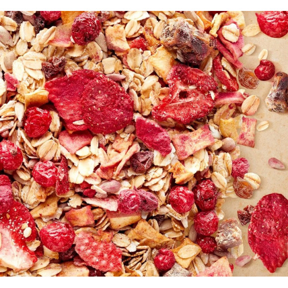 OneDayMore MUSLI OWOCOWE 400g Liofilizowana truskawka i Porzeczka + Jabłko OneDayMore MUSLI OWOCOWE 400g Liofilizowana truskawka i Porzeczka + Jabłko