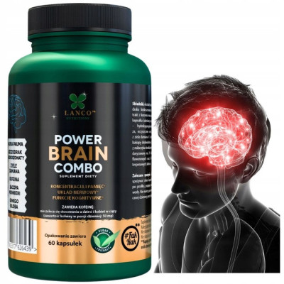 Lanco POWER BRAIN COMBO Nootropiki 60kaps wsparcie: PAMIĘĆ KONCENTRACJA