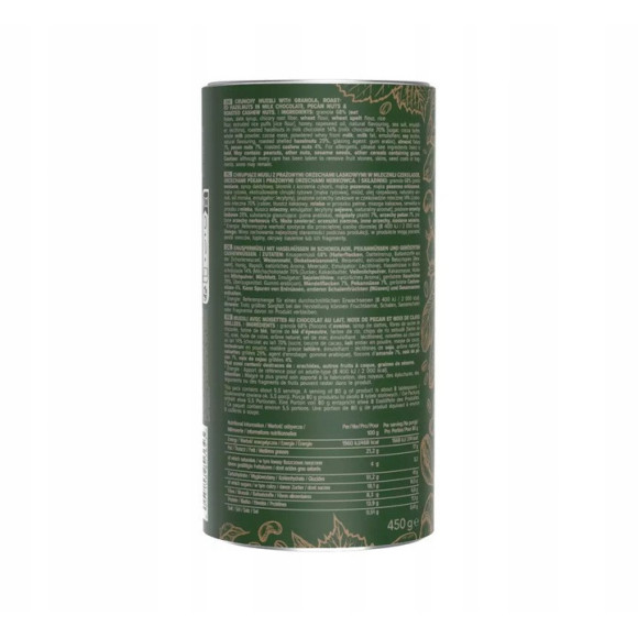 OneDayMore MUSLI PREMIUM ORZECHOWE Z ORZECHAMI LASKOWYMI 450g granola tuba OneDayMore MUSLI PREMIUM ORZECHOWE Z ORZECHAMI LASKOWYMI 450g granola tuba