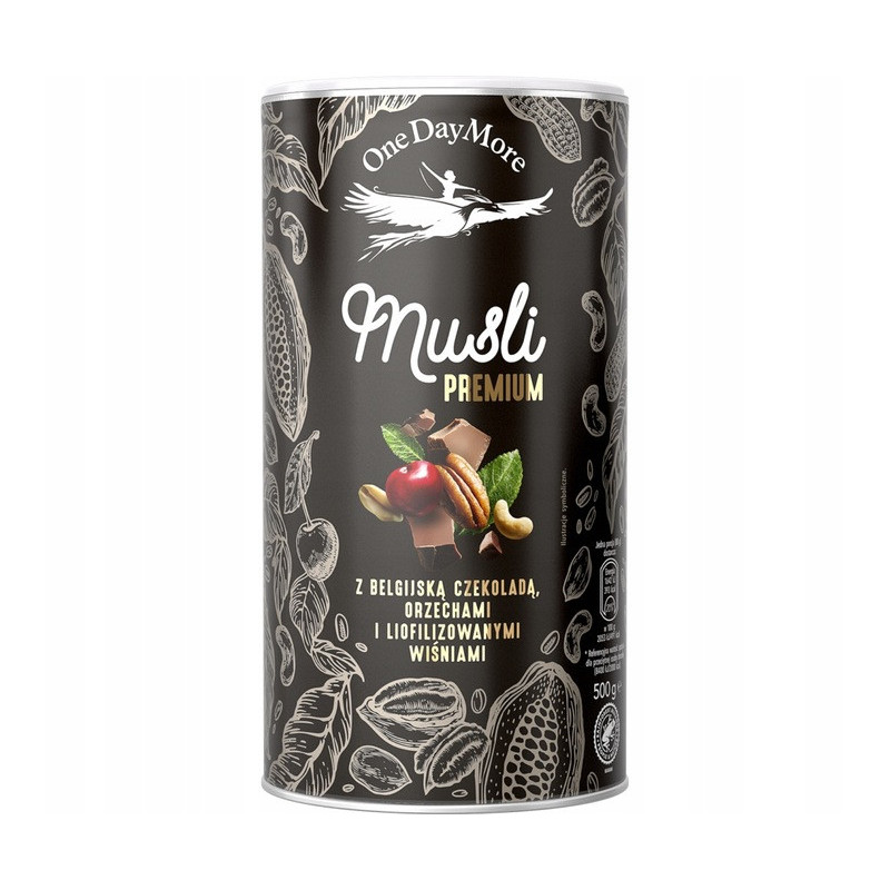OneDayMore MUSLI PREMIUM CZEKOLADOWE Z BELGIJSKĄ CZEKOLADĄ 500g granola