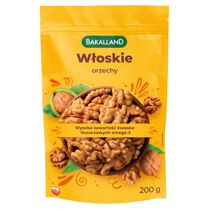 Bakalland ORZECHY WŁOSKIE łuskane 200G wysoka zawartość