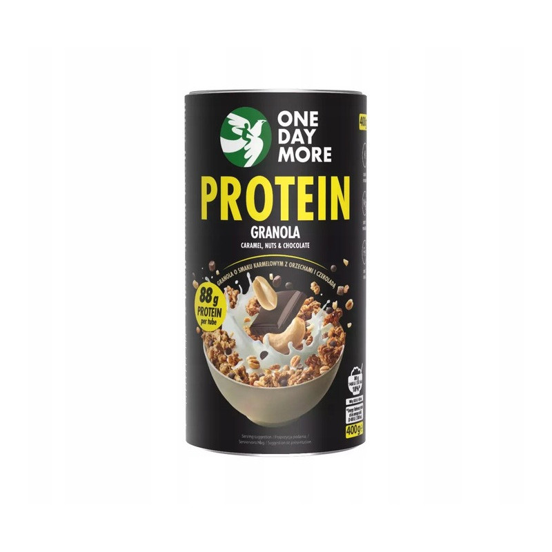 OneDayMore PROTEIN CARMEL GRANOLA Karmelowa Proteinowa z orzechami 400g