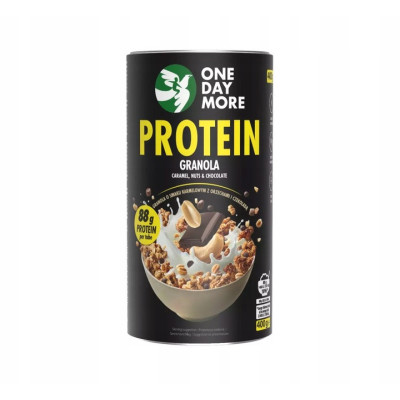 OneDayMore PROTEIN CARMEL GRANOLA Karmelowa Proteinowa z orzechami 400g