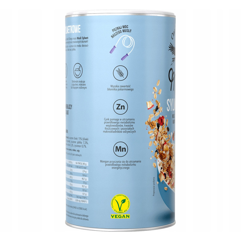 OneDayMore MUESLI BE FIT Sylwetkowe Wiśnia Cynamon 450g Płatki Błonnik vege
