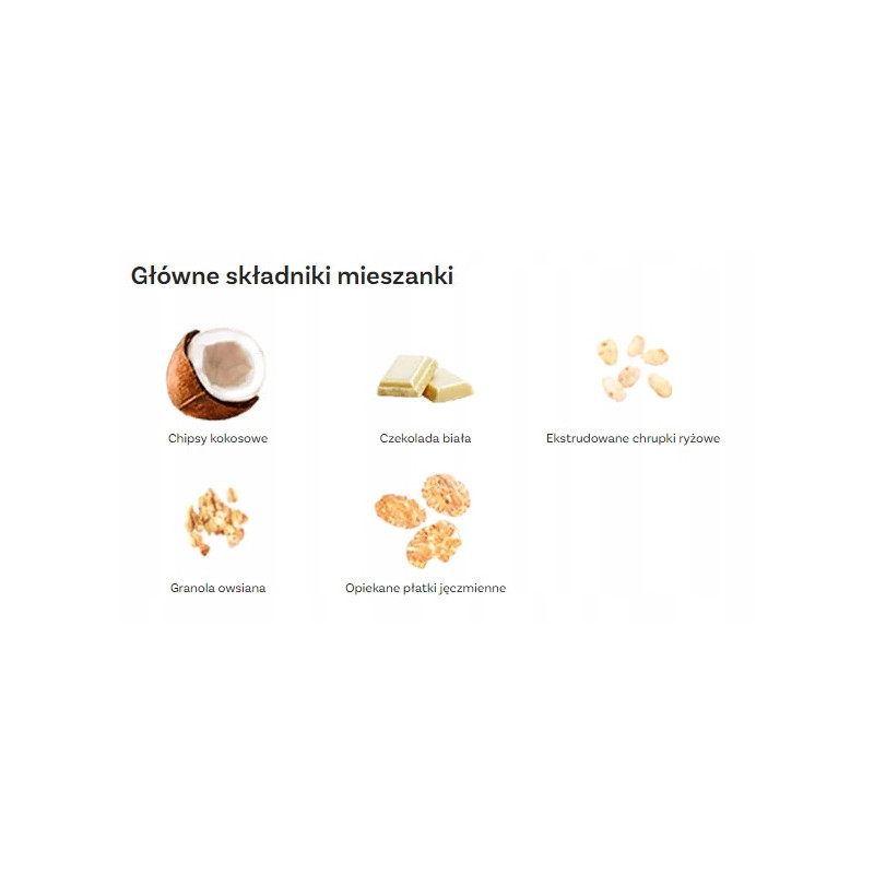 OneDayMore GRANOLA KOKOSOWA CRUNCHY A LA KOKOSANKA z białą czekoladą 400g
