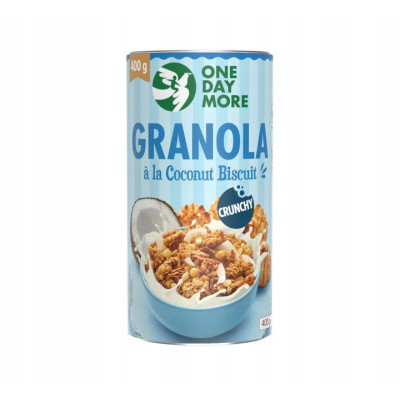 OneDayMore GRANOLA KOKOSOWA CRUNCHY A LA KOKOSANKA z białą czekoladą 400g