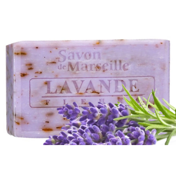 MYDŁO MARSYLSKIE LAWENDOWE z kwiatami LAWENDA 100g peeling