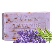 MYDŁO MARSYLSKIE LAWENDOWE z kwiatami LAWENDA 100g peeling