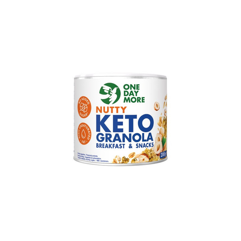 OneDayMore GRANOLA KETO ORZECHOWA 200g Orzechy Ziemne Laskowe BEZ CUKRU