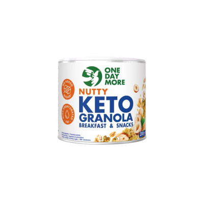 OneDayMore GRANOLA KETO ORZECHOWA 200g Orzechy Ziemne Laskowe BEZ CUKRU