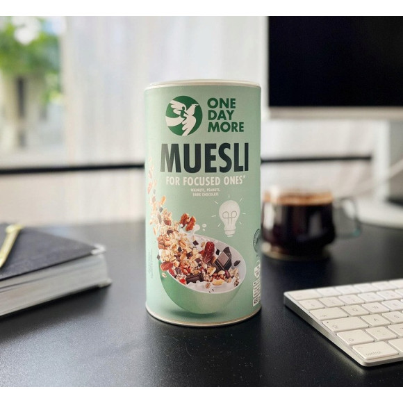 OneDayMore MUSLI DLA SKONCENTROWANYCH 450g Żelazo Magnez Omega-3 Błonnik