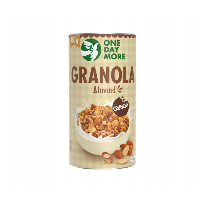 OneDayMore GRANOLA MIGDAŁOWA CRUNHY z makiem czekoladą migdałami rodzynkami