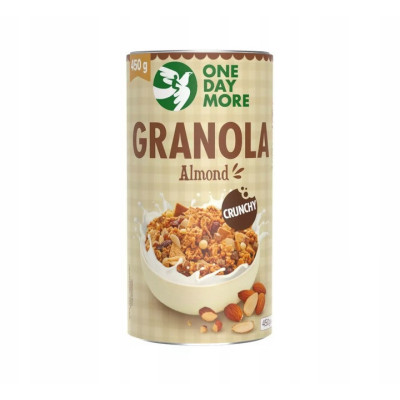 OneDayMore GRANOLA MIGDAŁOWA CRUNHY z makiem czekoladą migdałami rodzynkami