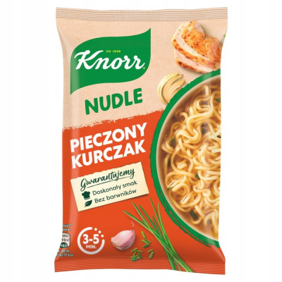 Knorr NUDLE PIECZONY KURCZAK 61g zupka chińska makaron danie błyskawiczne