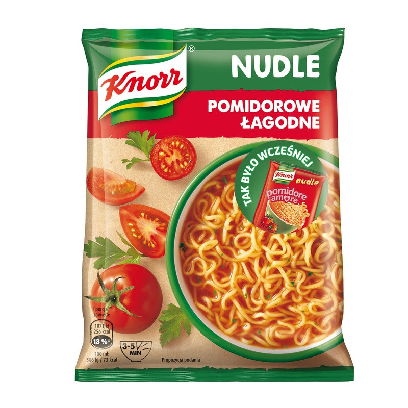 Knorr NUDLE POMIDOROWE ŁAGODNE 63g zupka chińska makaron danie błyskawiczna