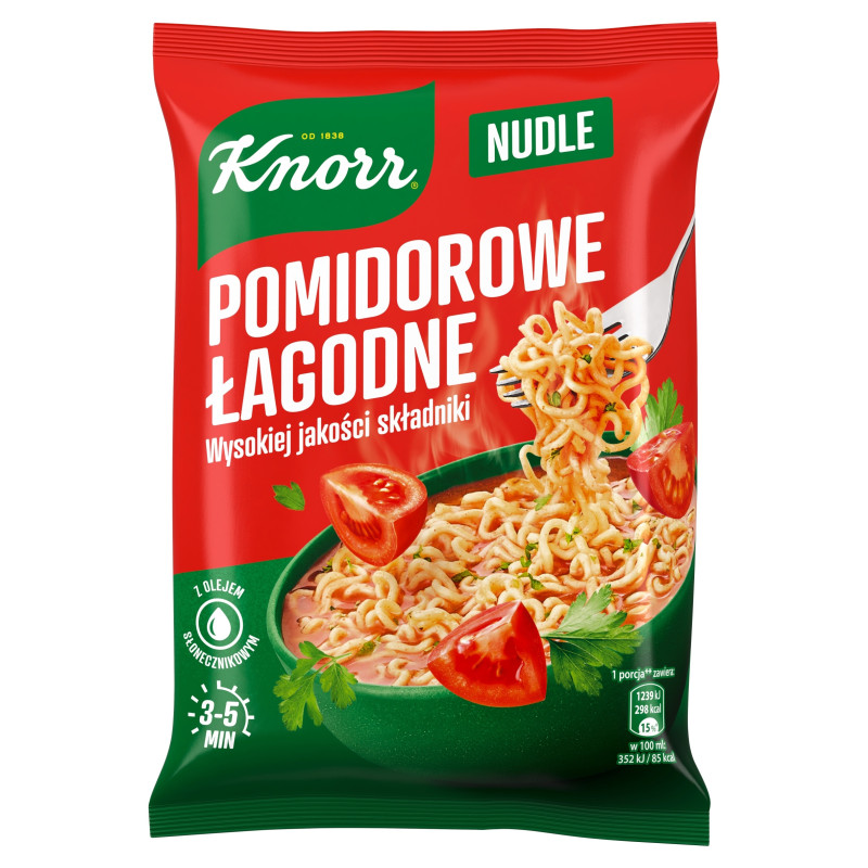 Knorr NUDLE POMIDOROWE ŁAGODNE 63g zupka chińska makaron danie błyskawiczna