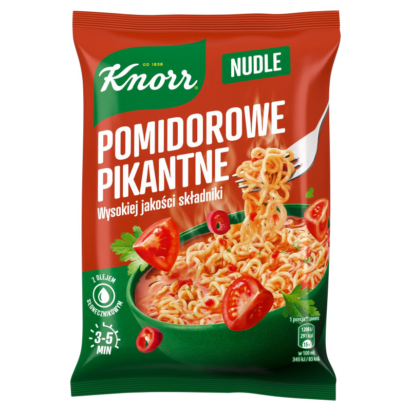 Knorr NUDLE O SMAKU BBQ RIBS ŻEBERKA 66g zupka chińska makaron danie błysk.