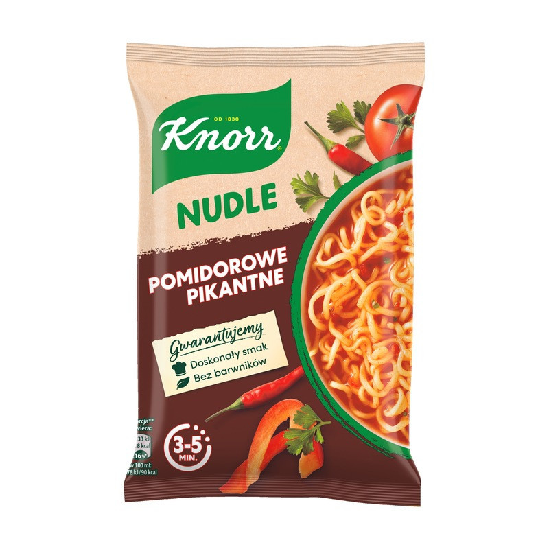 Knorr NUDLE O SMAKU BBQ RIBS ŻEBERKA 66g zupka chińska makaron danie błysk.
