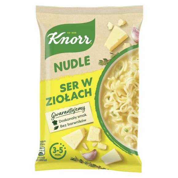 Knorr NUDLE SER W ZIOŁACH 61g zupka chińska makaron danie błyskawiczne Knorr NUDLE SER W ZIOŁACH 61g zupka chińska makaron danie błyskawiczne