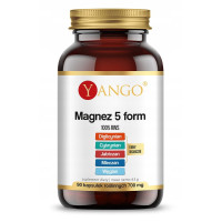YANGO MAGNEZ 5 FORM ORG Diglicynian Cytrynian jabłczan Mleczan Węglan 90kap