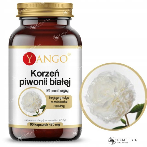 Yango PIWONIA BIAŁA KORZEŃ wsparcie BÓLE MENSTRUACYJNE ROZKURCZOWO 90kaps Yango PIWONIA BIAŁA KORZEŃ wsparcie BÓLE MENSTRUACYJNE ROZKURCZOWO 90kaps