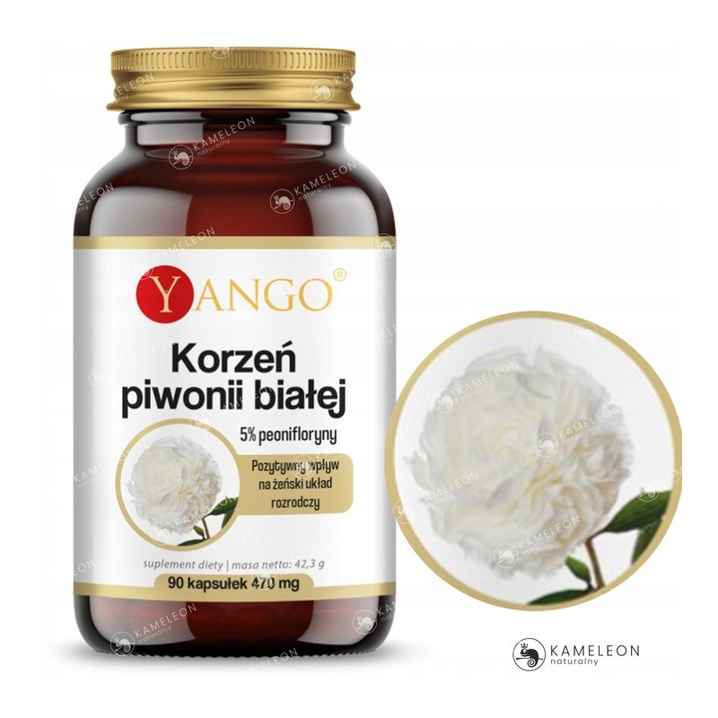 Yango PIWONIA BIAŁA KORZEŃ wsparcie BÓLE MENSTRUACYJNE ROZKURCZOWO 90kaps