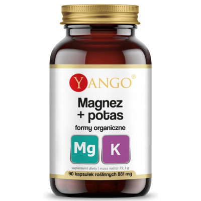Yango MAGNEZ + POTAS formy organiczne 90kaps wsparcie: UKŁAD NERWOWY SERCE