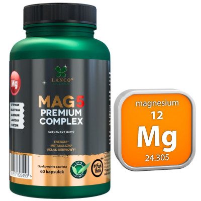 Lanco MAG5 PREMIUM COMPLEX 1700mg 5 form Magnezu CYTRYNIAN DIGLICYNIAN inne