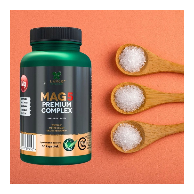 Lanco MAG5 PREMIUM COMPLEX 1700mg 5 form Magnezu CYTRYNIAN DIGLICYNIAN inne