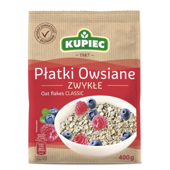 Kupiec PŁATKI OWSIANE ZWYKŁE 400g 0,4KG