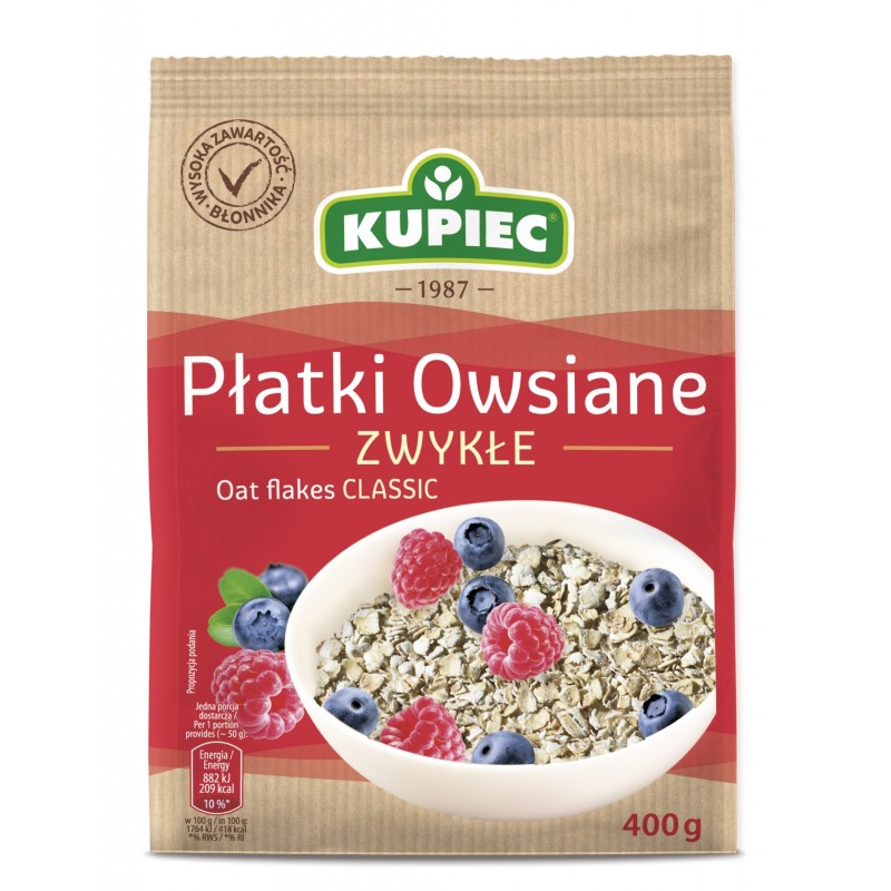 Kupiec PŁATKI OWSIANE ZWYKŁE 400g 0,4KG