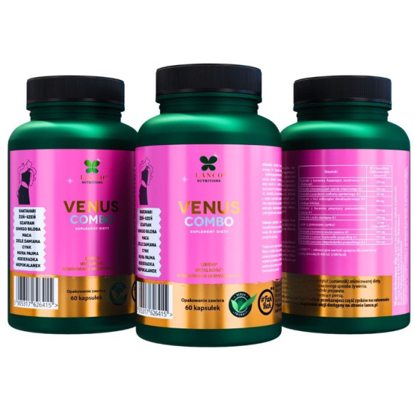 Lanco VENUS COMBO 60kaps wsparcie: KOBIECE LIBIDO PMS RÓWNOWAGA HORMONALNA