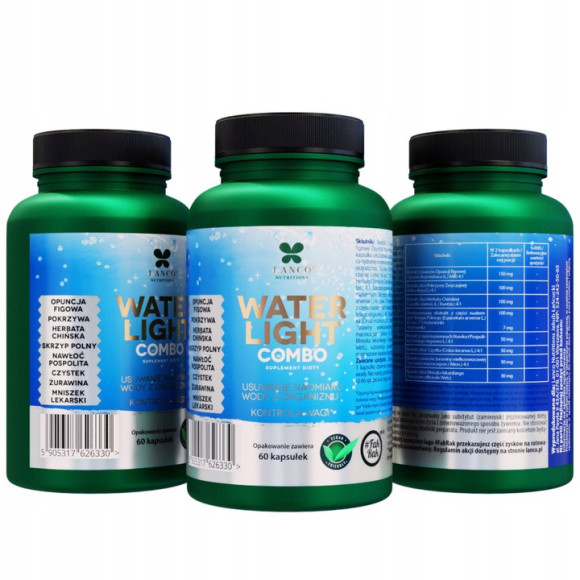 WATER LIGHT COMBO 60kaps LANCO wsparcie: USUWANIE NADMIARU WODY Z ORGANIZMU
