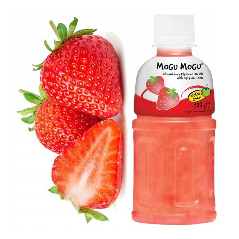 MOGU MOGU napój TRUSKAWKA z nata de coco kawałkami galaretki kokosowe 320ml