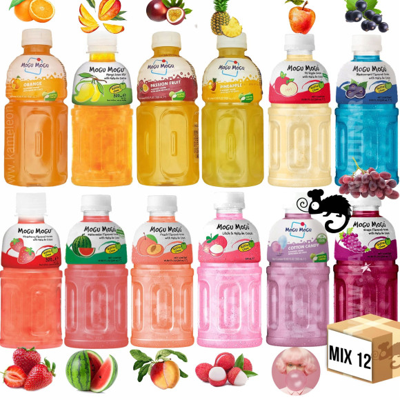 MOGU MOGU napój z nata de coco MIX 12 CIEKAWYCH SMAKÓW 320ml x12 3,84L HIT! MOGU MOGU napój z nata de coco MIX 12 CIEKAWYCH SMAKÓW 320ml x12 3,84L HIT!