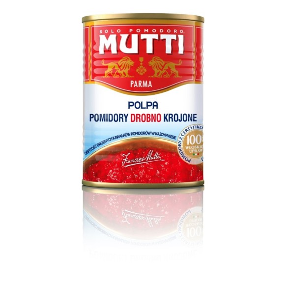 PULPA MUTTI 400g włoskie pomidory drobno krojone bez skórki