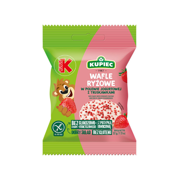 KUPIEC x KUBUŚ WAFLE RYŻOWE W POLEWIE JOGURTOWEJ Z