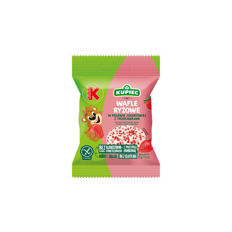 KUPIEC x KUBUŚ WAFLE RYŻOWE W POLEWIE JOGURTOWEJ Z