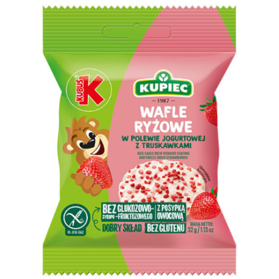 KUPIEC x KUBUŚ WAFLE RYŻOWE W POLEWIE JOGURTOWEJ Z