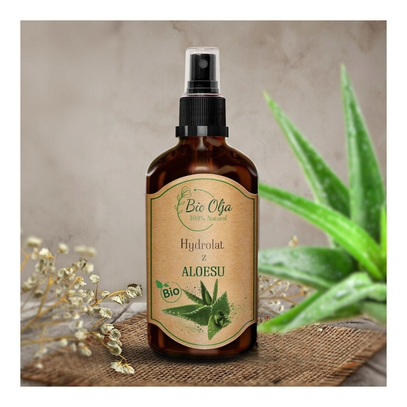 BioOlja BIO HYDROLAT Z ALOESU 100ml NATURALNA MGIEŁKA do CIAŁA TWARZY WŁOSY