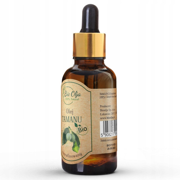 BioOlja BIO OLEJ TAMANU ZIMNOTŁOCZONY NIERAFINOWANY 50ml do twarzy