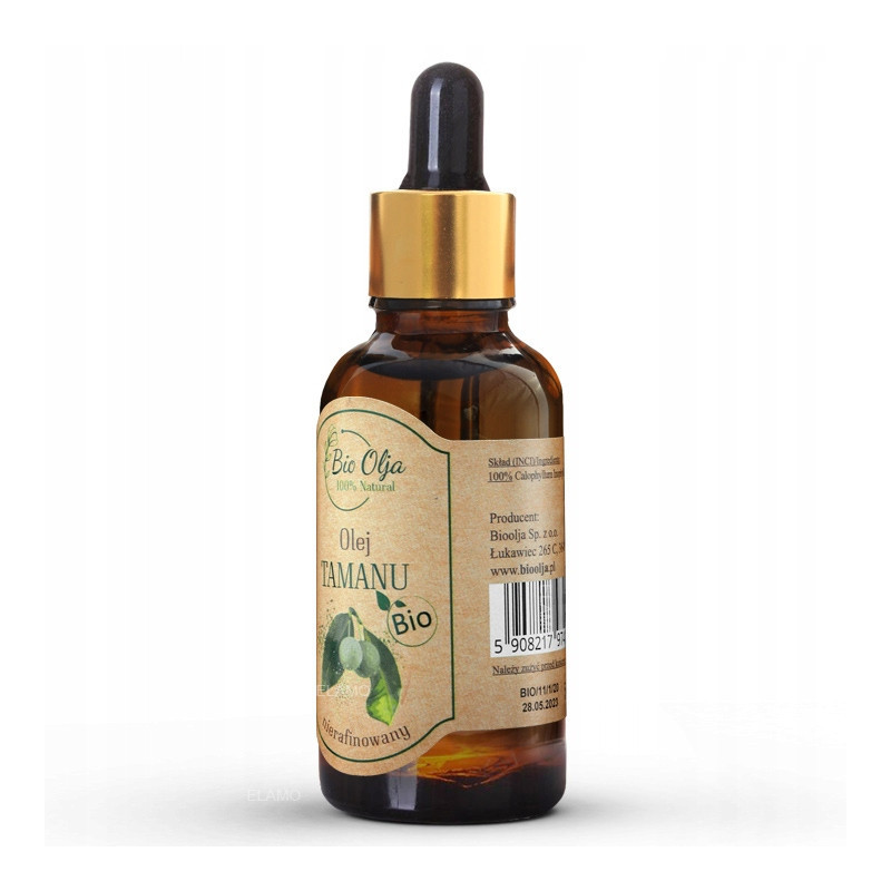 BioOlja BIO OLEJ TAMANU ZIMNOTŁOCZONY NIERAFINOWANY 50ml do twarzy