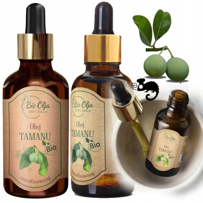 BioOlja BIO OLEJ TAMANU ZIMNOTŁOCZONY NIERAFINOWANY 50ml do twarzy
