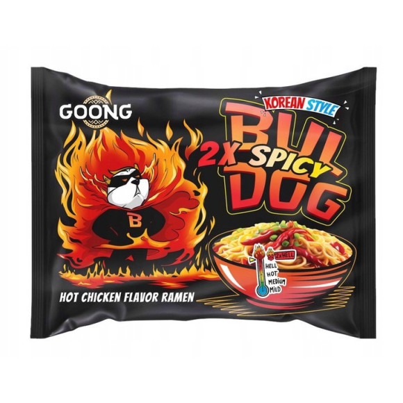 Goong BULDOG 2xSPICY zupka chińska ramen makaron szybkie danie OSTRA 117g Goong BULDOG 2xSPICY zupka chińska ramen makaron szybkie danie OSTRA 117g