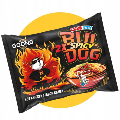 Goong BULDOG 2xSPICY zupka chińska ramen makaron szybkie danie OSTRA 117g