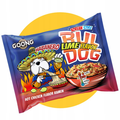 Goong BULDOG HABANERO LIME zupka chińska ramen makaron nudle OSTRA 117g