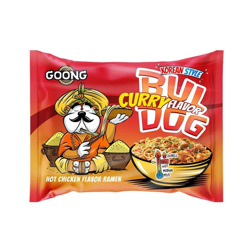 Goong BULDOG CURRY HOT CHICKEN RAMEN zupka chińska makaron OSTRA 117g
