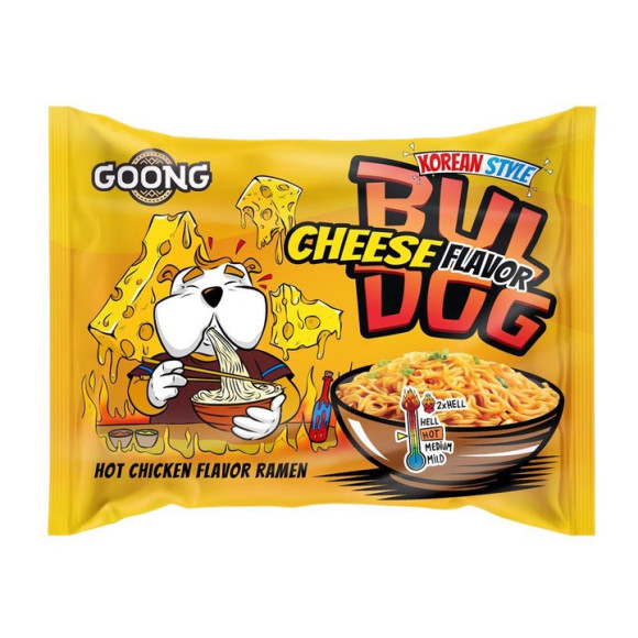 Goong BULDOG CHEESE SEROWY zupka chińska ramen makaron nudle OSTRA 117g Goong BULDOG CHEESE SEROWY zupka chińska ramen makaron nudle OSTRA 117g
