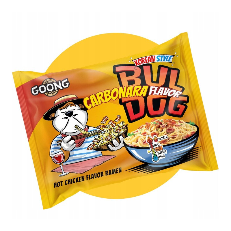 Goong BULDOG CARBONARA zupka chińska ramen makaron szybkie danie OSTRA 117g